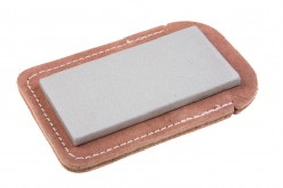 Eze-Lap 2" x 4" Fine Grit Diamond Bench Stone (600) with a Leather Pouch