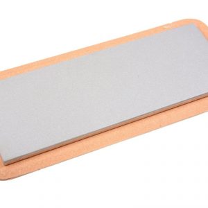 Eze-Lap 3" x 8" x 1/4" Medium Grit Diamond Bench Stone (400) With Leather Pouch