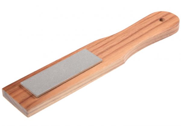 Eze-Lap Fine Grit Pocket Stone (600) 1" x 3" on a Walnut Paddle