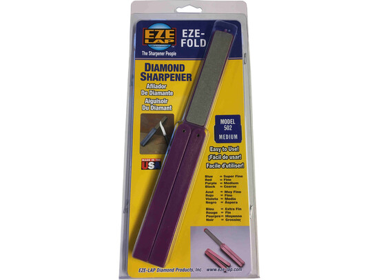 Eze-lap Medium Grit (400) - Purple Handle Folding Eze-Fold Sharpener - Image 2